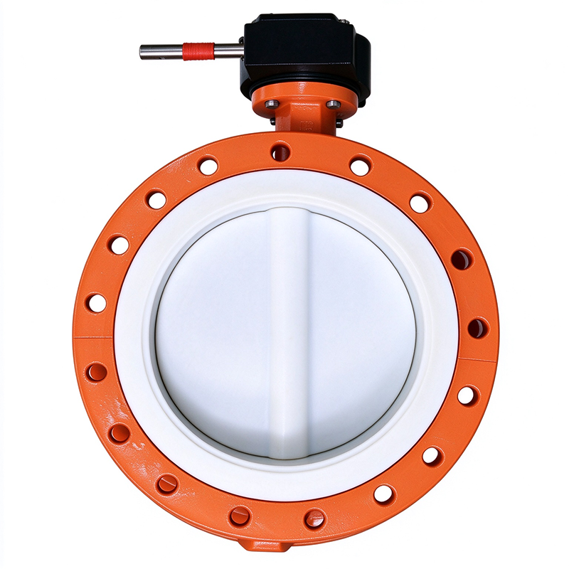 Concentric Fluoroplastic Lined Resilient Seated Flanged End Butterfly Valve